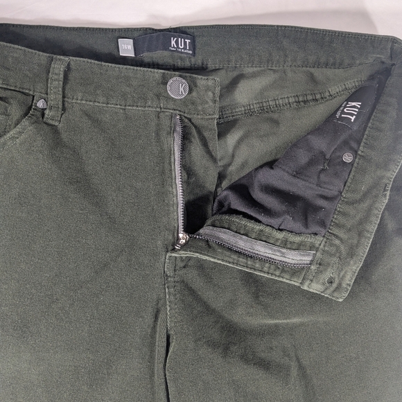 KUT FROM THE KLOTH High Rise Diana Fab Ab Skinny Green Corduroy Pant Size 16W - Picture 4 of 12